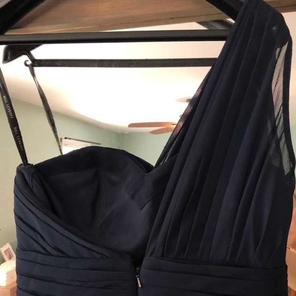 Bill Levkoff 749 Navy Bridesmaid Dress - Picture 4 of 8